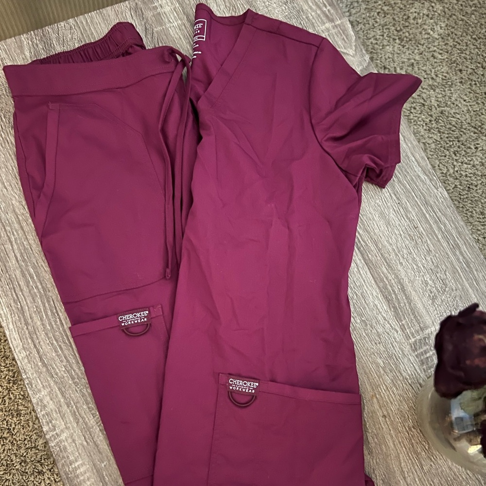 Cherokee burgundy scrubs